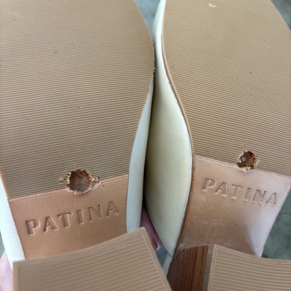 Portland Leather Goods Patina Cream Heeled Clogs Size 9 - Picture 11 of 12